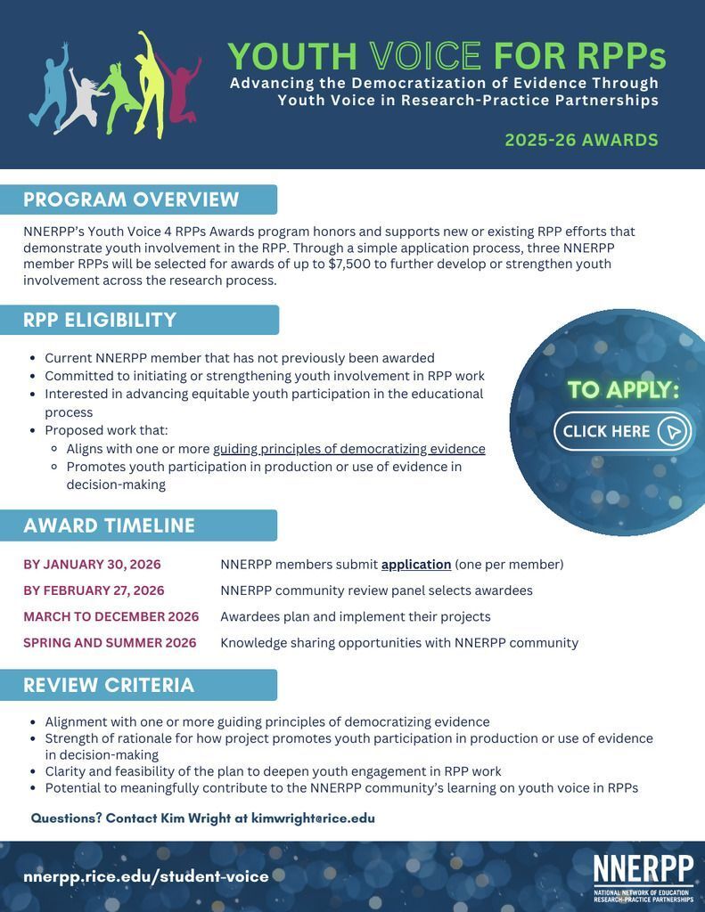 Image for the Tweet beginning: Hey, NNERPP! We are accepting