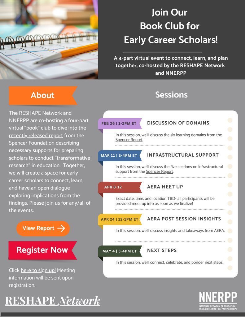 Image for the Tweet beginning: Attn early career education scholars!